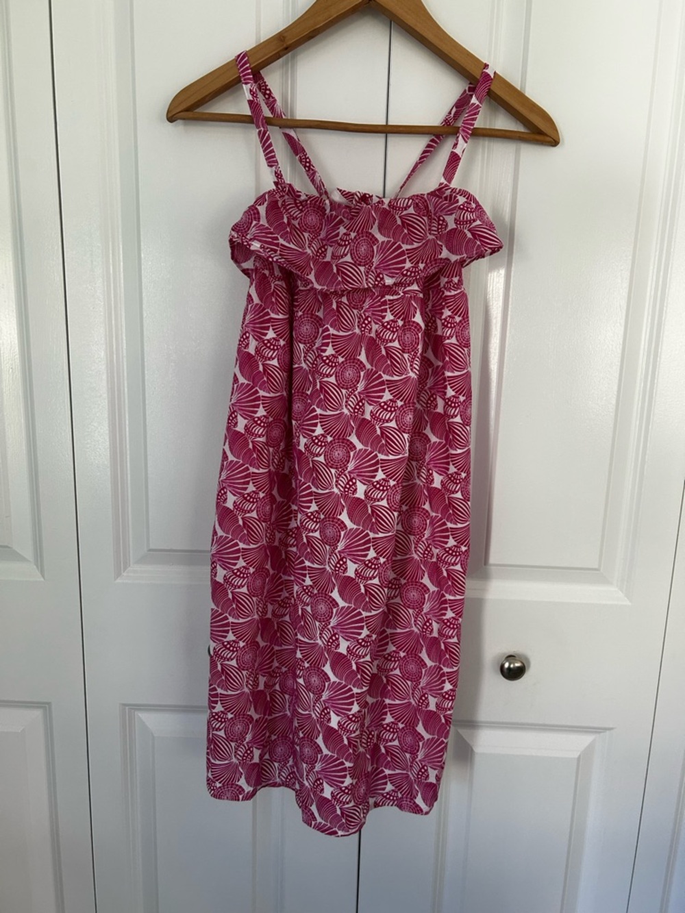 Land’s End girls maxi tank seashell dress pink size 12 beach summer